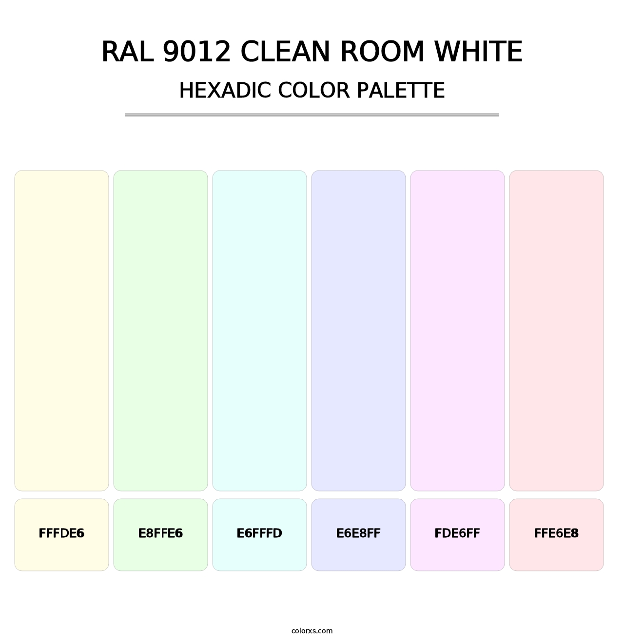 RAL 9012 Clean Room White - Hexadic Color Palette