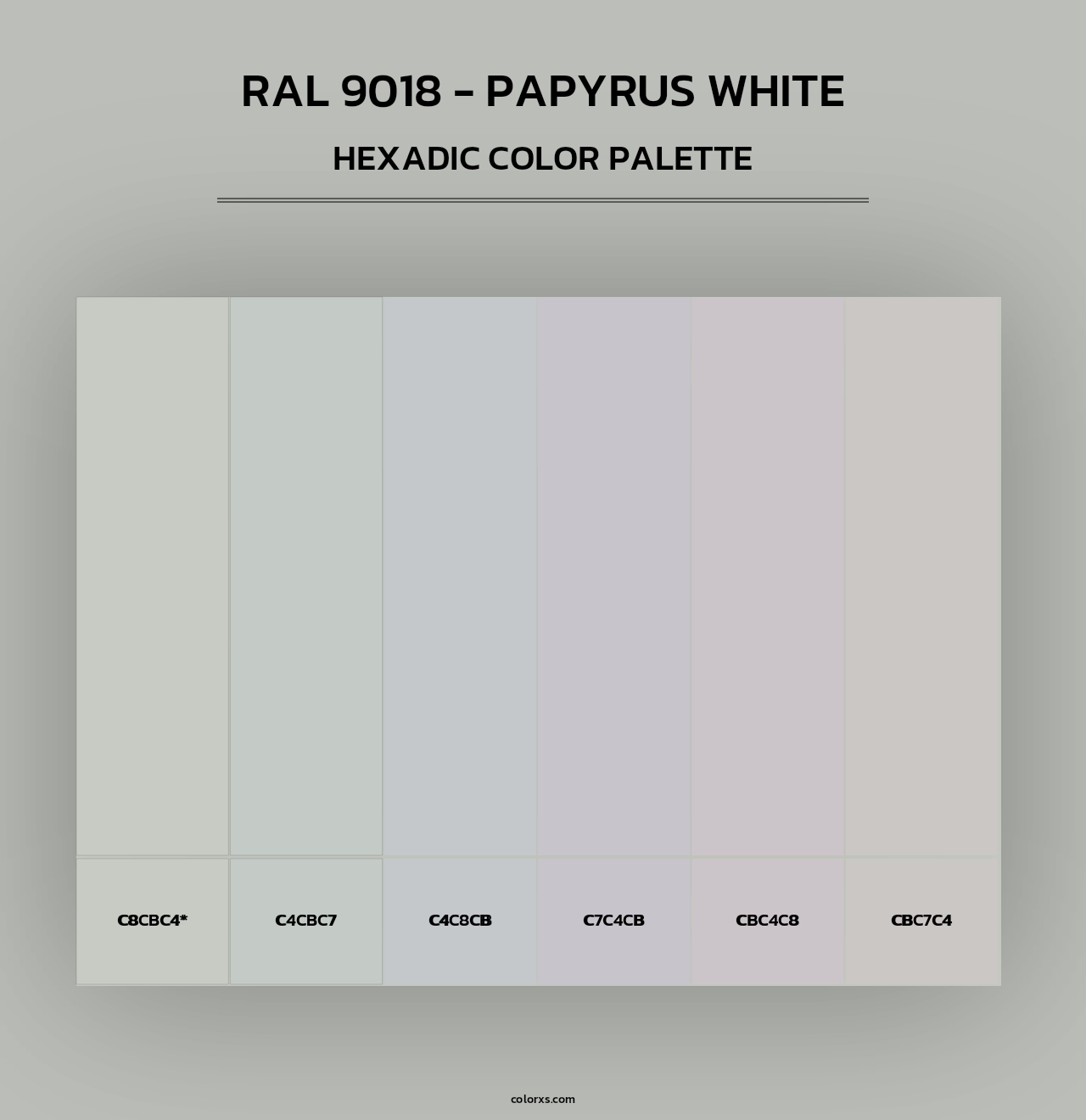 RAL 9018 - Papyrus White - Hexadic Color Palette