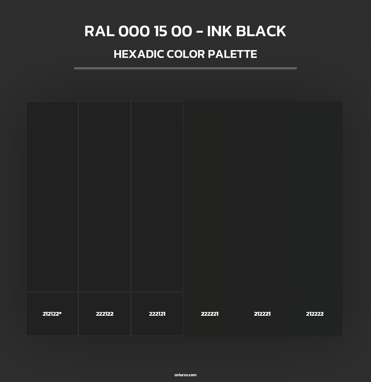 RAL 000 15 00 - Ink Black - Hexadic Color Palette