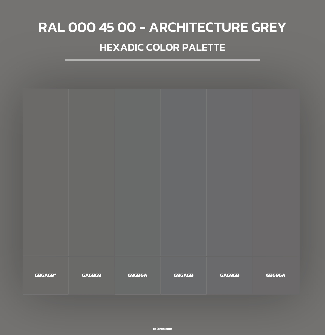 RAL 000 45 00 - Architecture Grey - Hexadic Color Palette