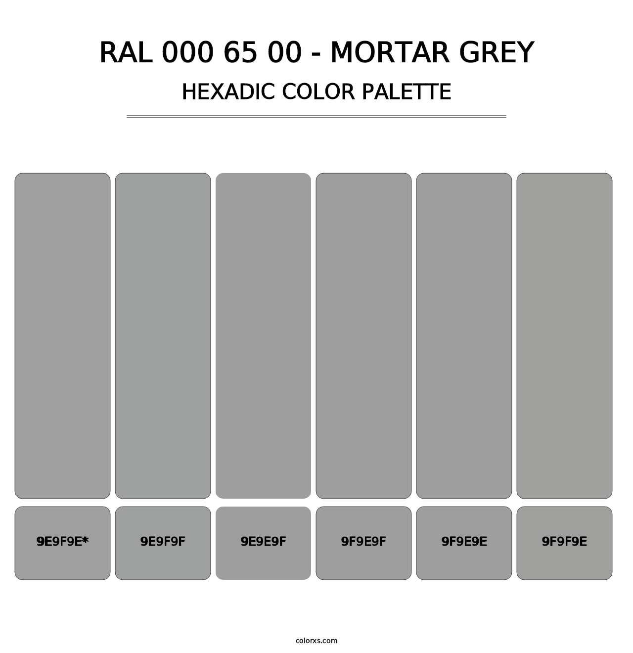 RAL 000 65 00 - Mortar Grey - Hexadic Color Palette