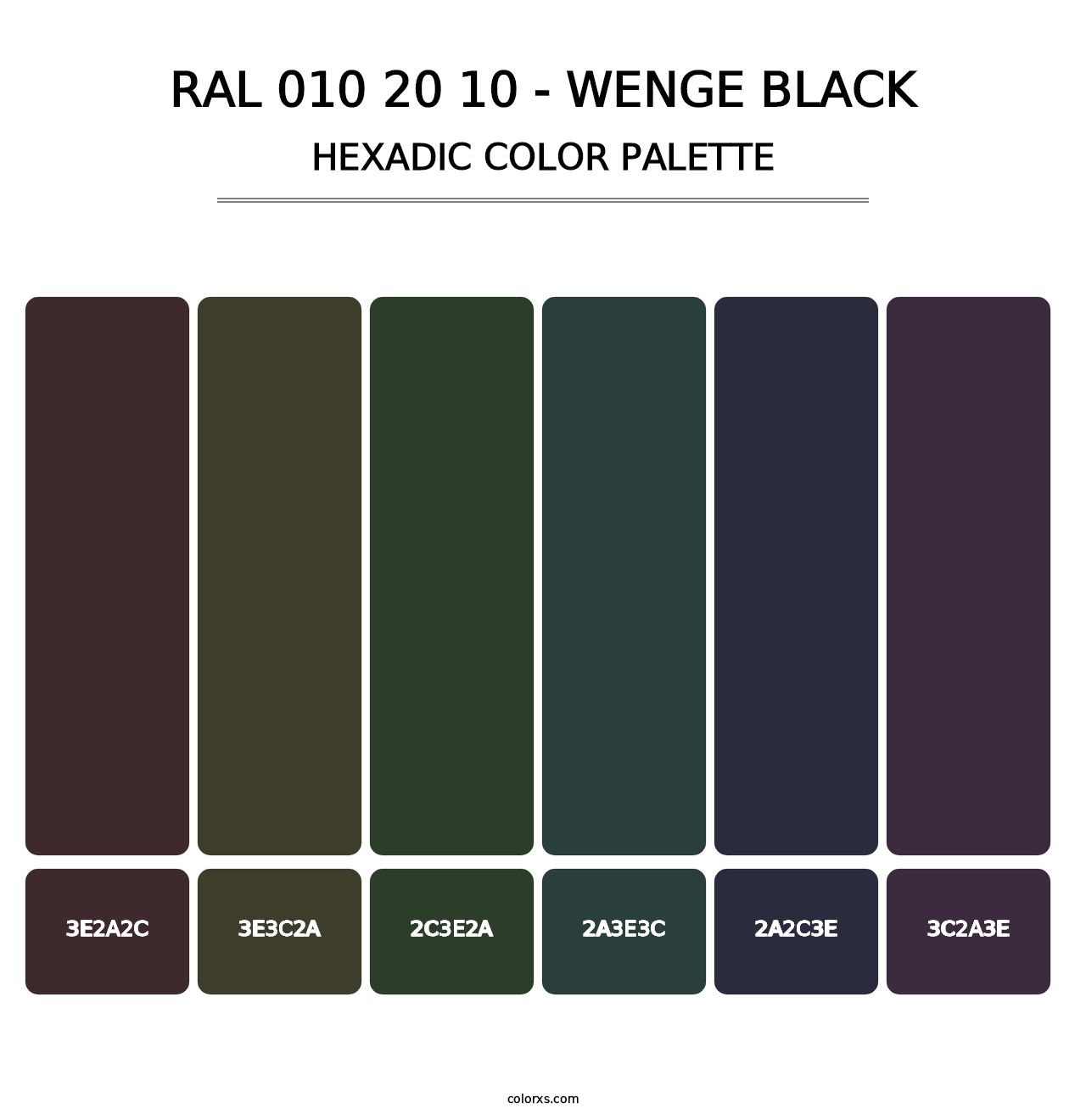 RAL 010 20 10 - Wenge Black - Hexadic Color Palette