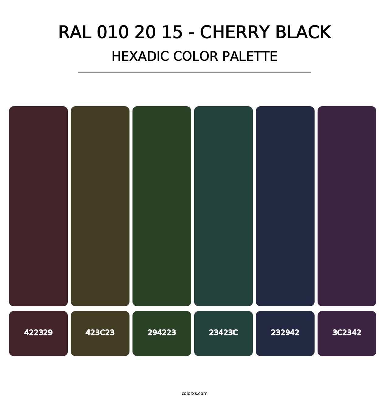 RAL 010 20 15 - Cherry Black - Hexadic Color Palette