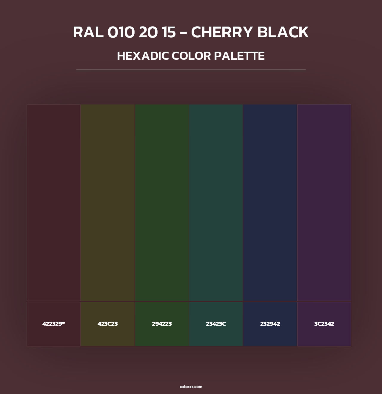 RAL 010 20 15 - Cherry Black - Hexadic Color Palette