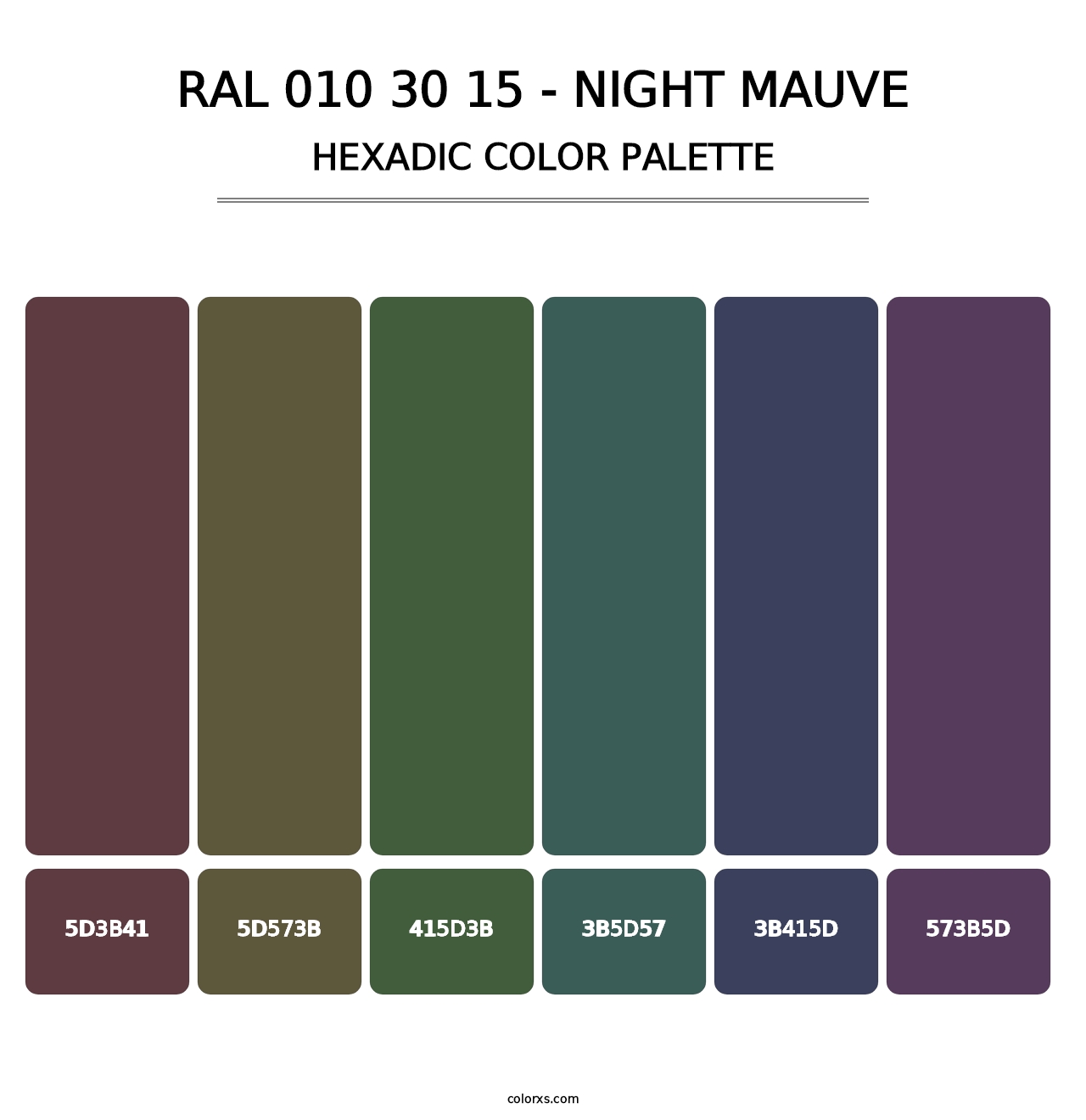 RAL 010 30 15 - Night Mauve - Hexadic Color Palette
