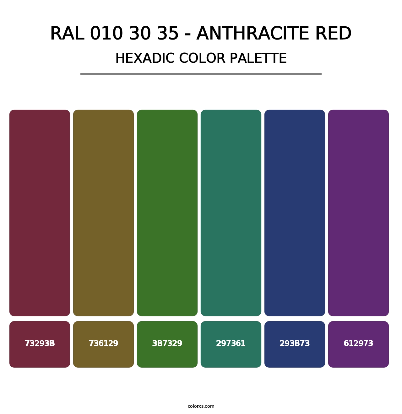 RAL 010 30 35 - Anthracite Red - Hexadic Color Palette