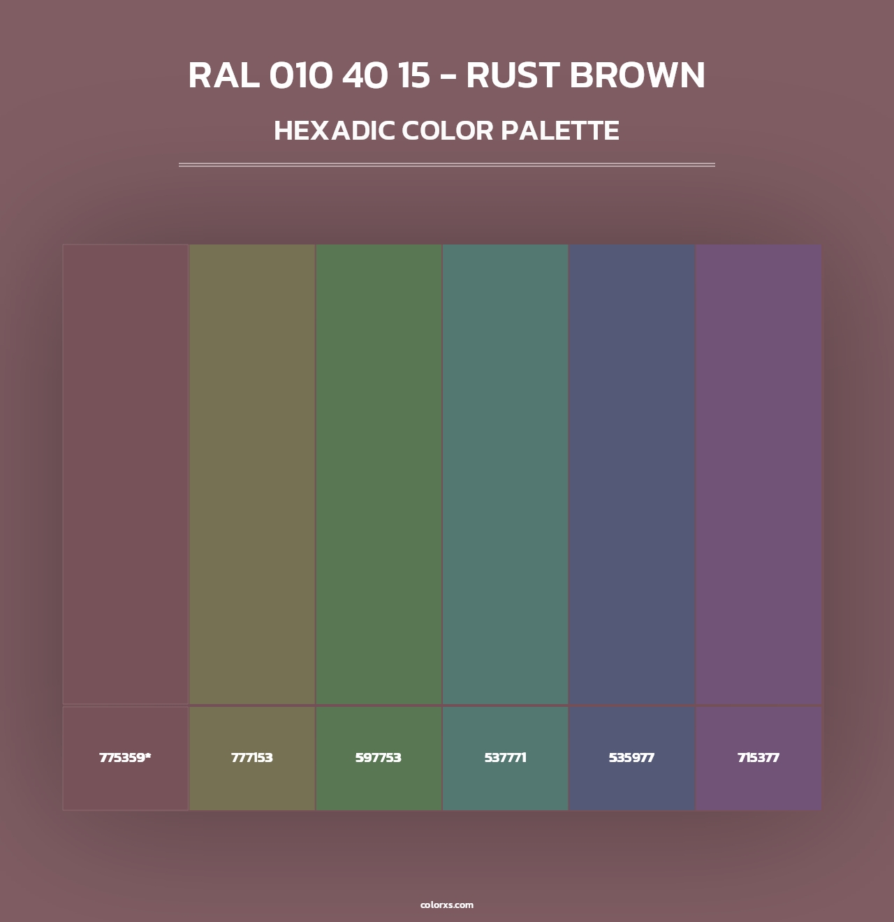 RAL 010 40 15 - Rust Brown - Hexadic Color Palette
