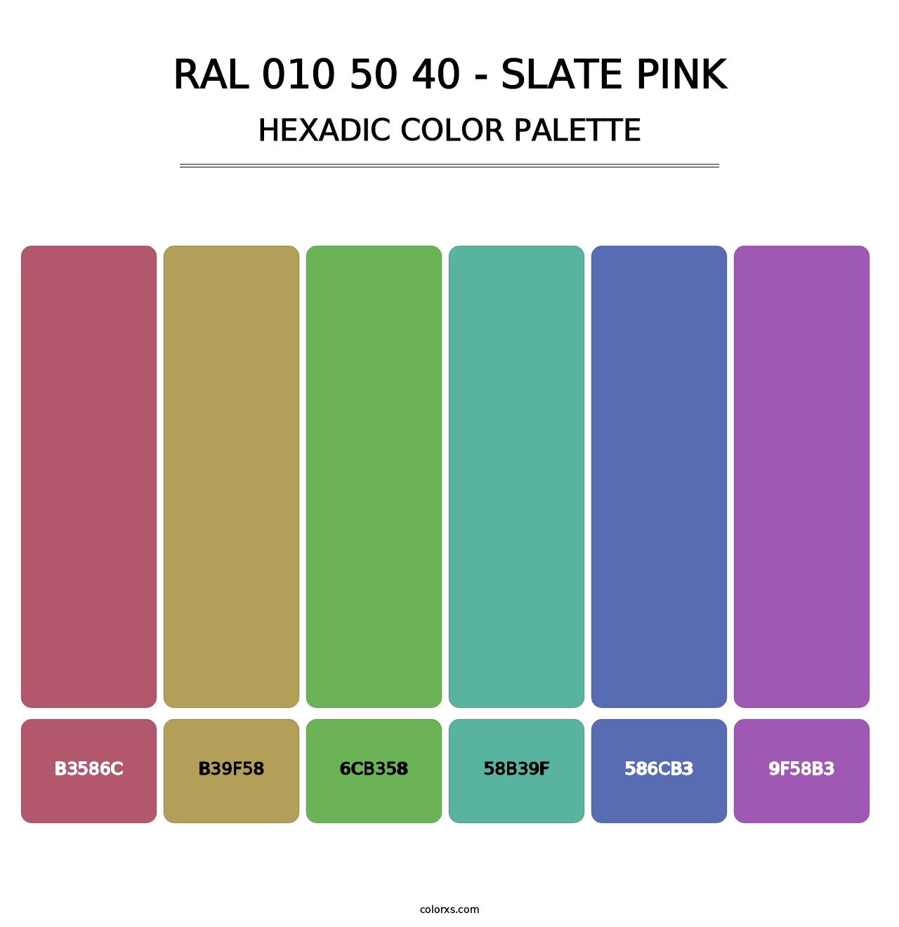 RAL 010 50 40 - Slate Pink - Hexadic Color Palette