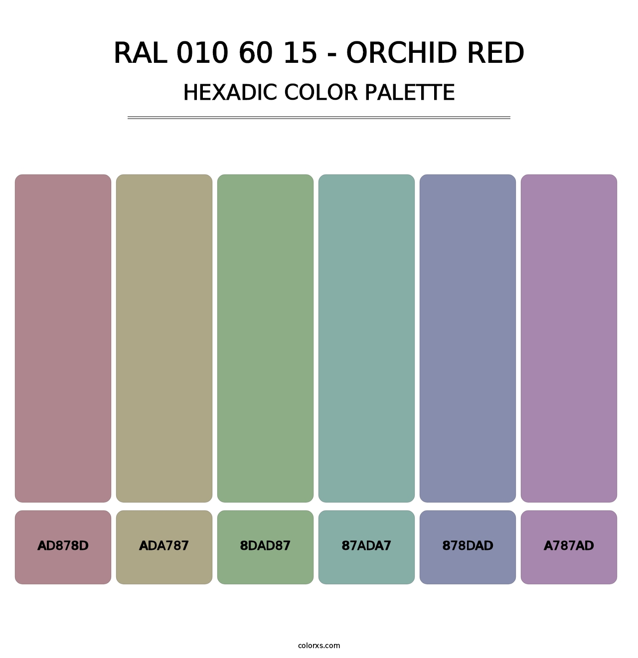 RAL 010 60 15 - Orchid Red - Hexadic Color Palette