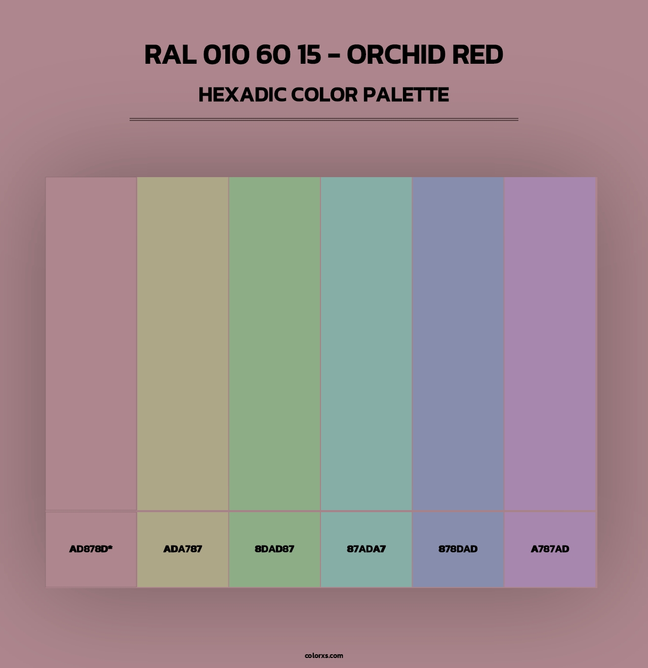 RAL 010 60 15 - Orchid Red - Hexadic Color Palette