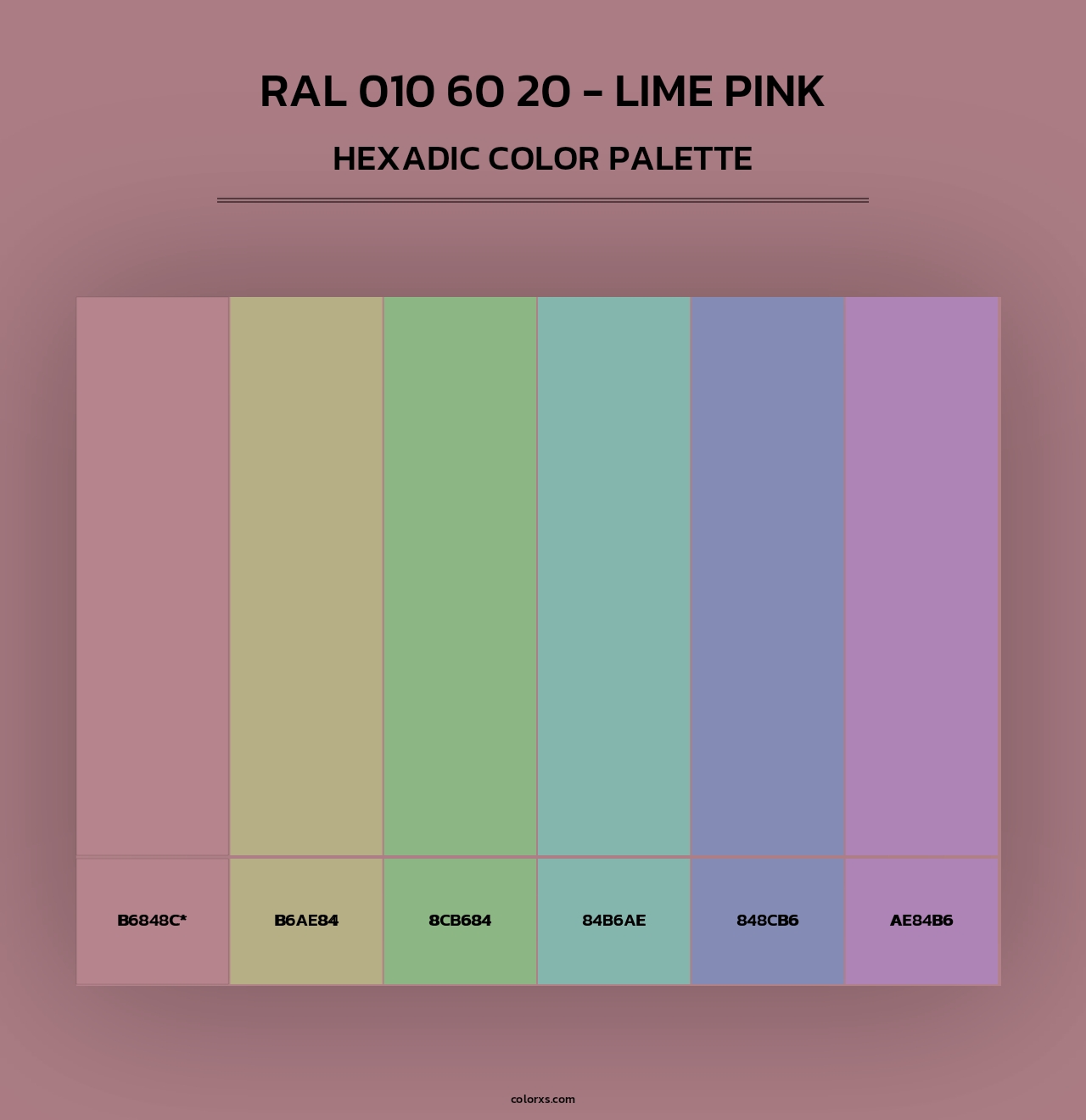 RAL 010 60 20 - Lime Pink - Hexadic Color Palette