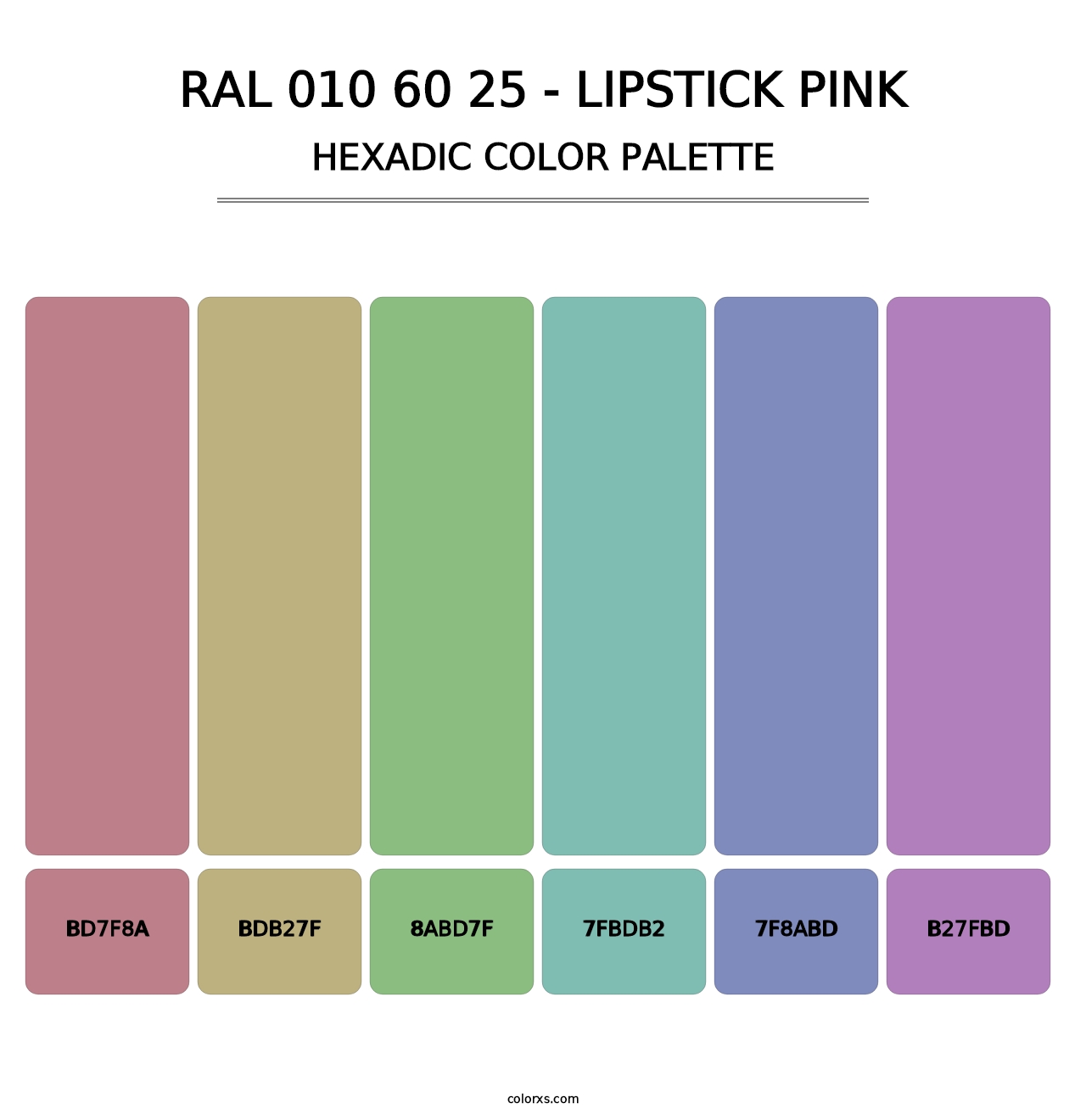 RAL 010 60 25 - Lipstick Pink - Hexadic Color Palette