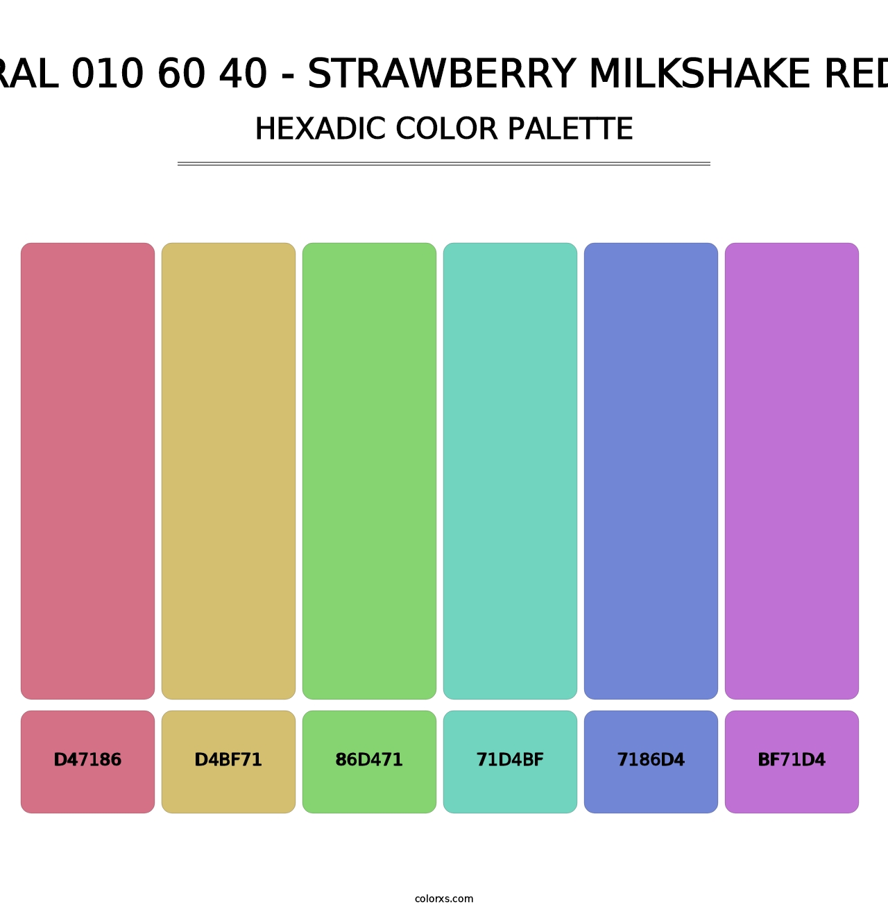 RAL 010 60 40 - Strawberry Milkshake Red - Hexadic Color Palette