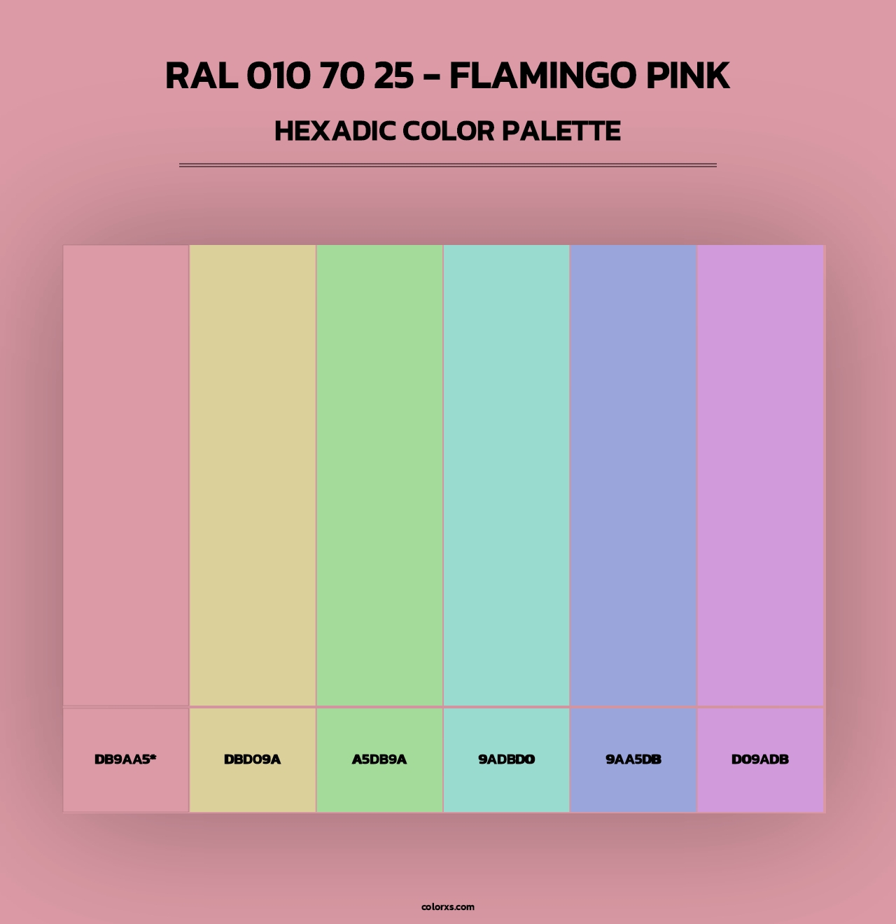 RAL 010 70 25 - Flamingo Pink - Hexadic Color Palette