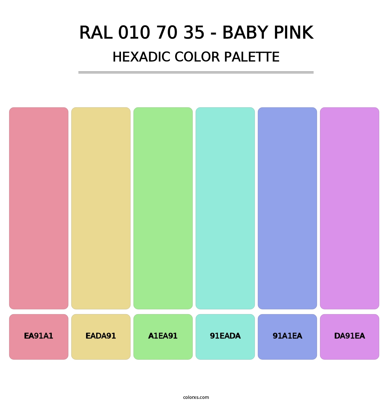 RAL 010 70 35 - Baby Pink - Hexadic Color Palette