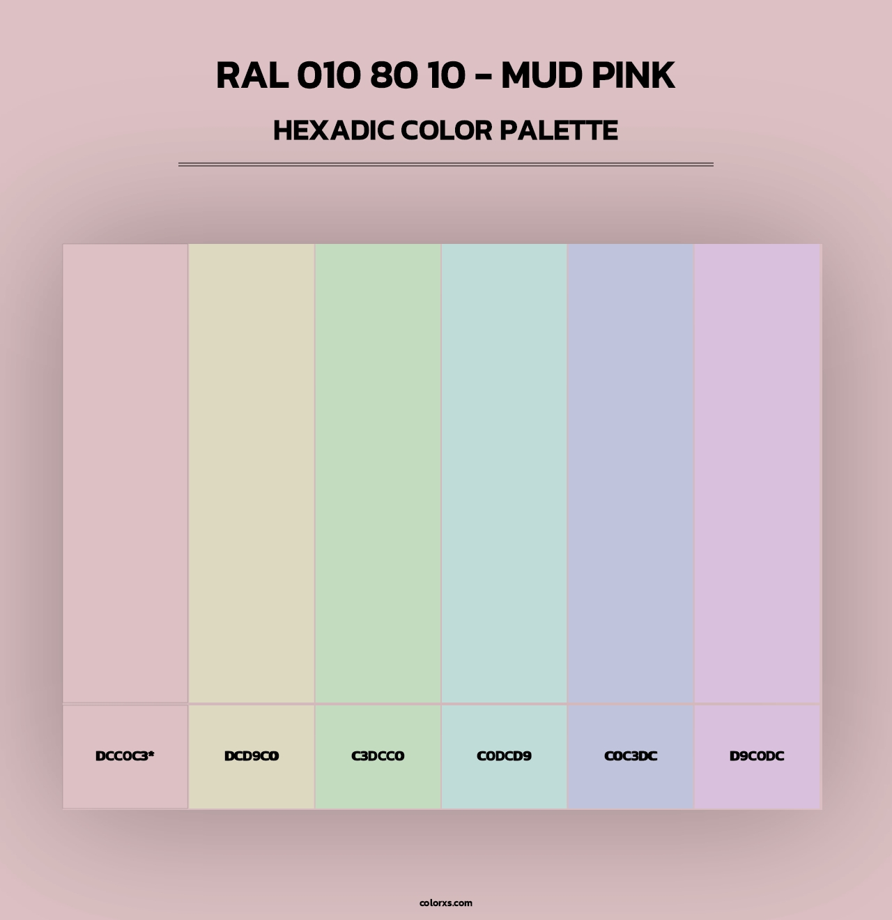 RAL 010 80 10 - Mud Pink - Hexadic Color Palette