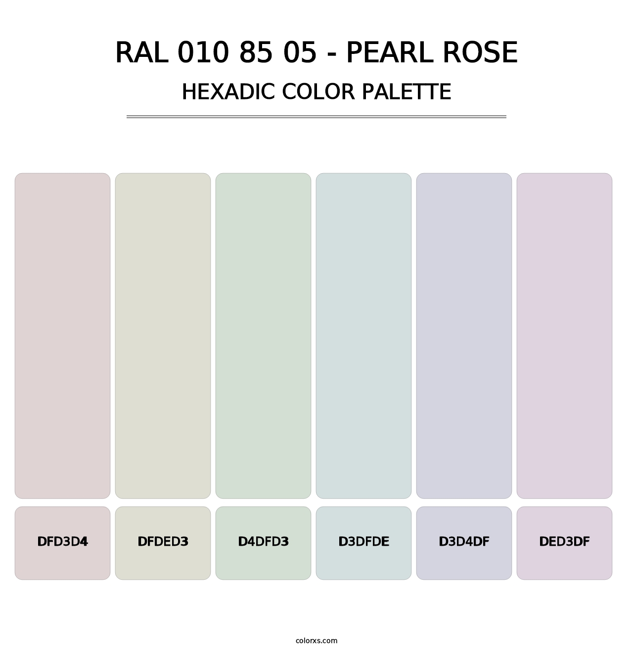 RAL 010 85 05 - Pearl Rose - Hexadic Color Palette