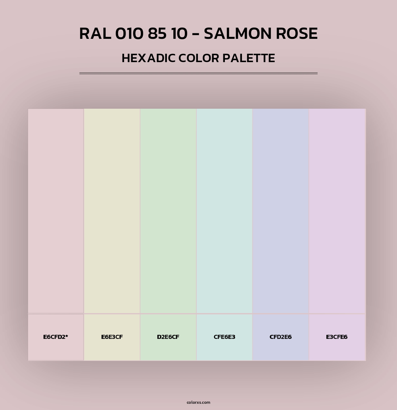 RAL 010 85 10 - Salmon Rose - Hexadic Color Palette