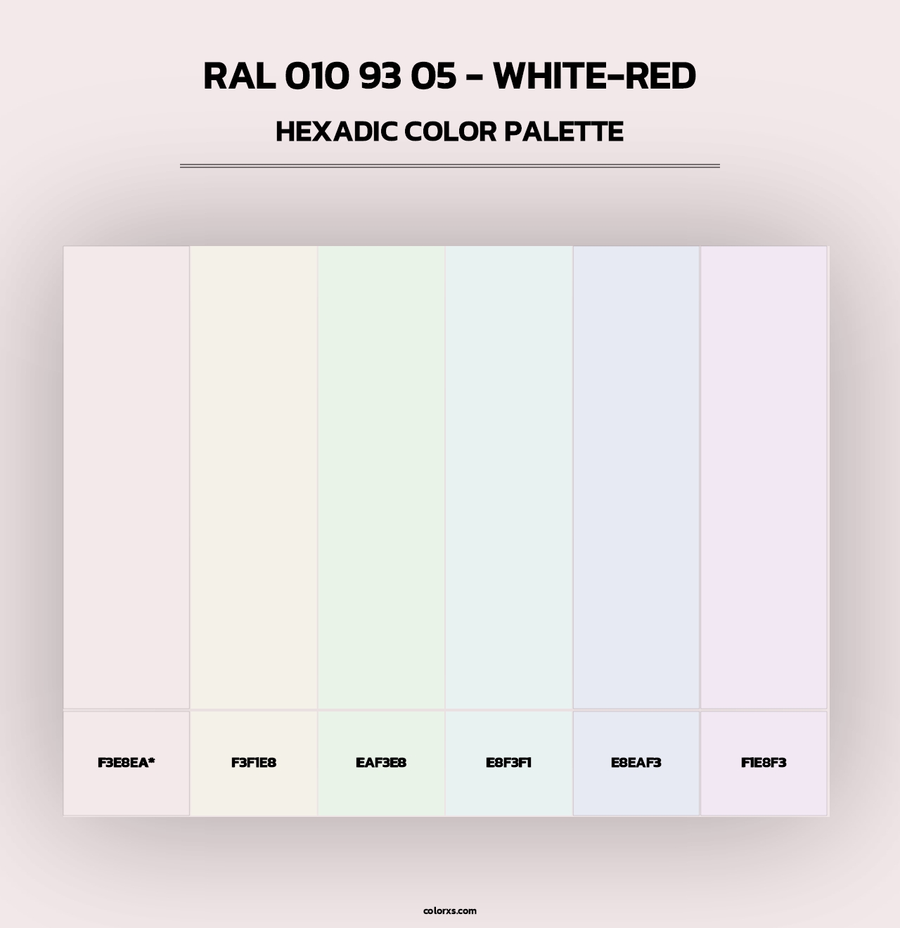 RAL 010 93 05 - White-Red - Hexadic Color Palette