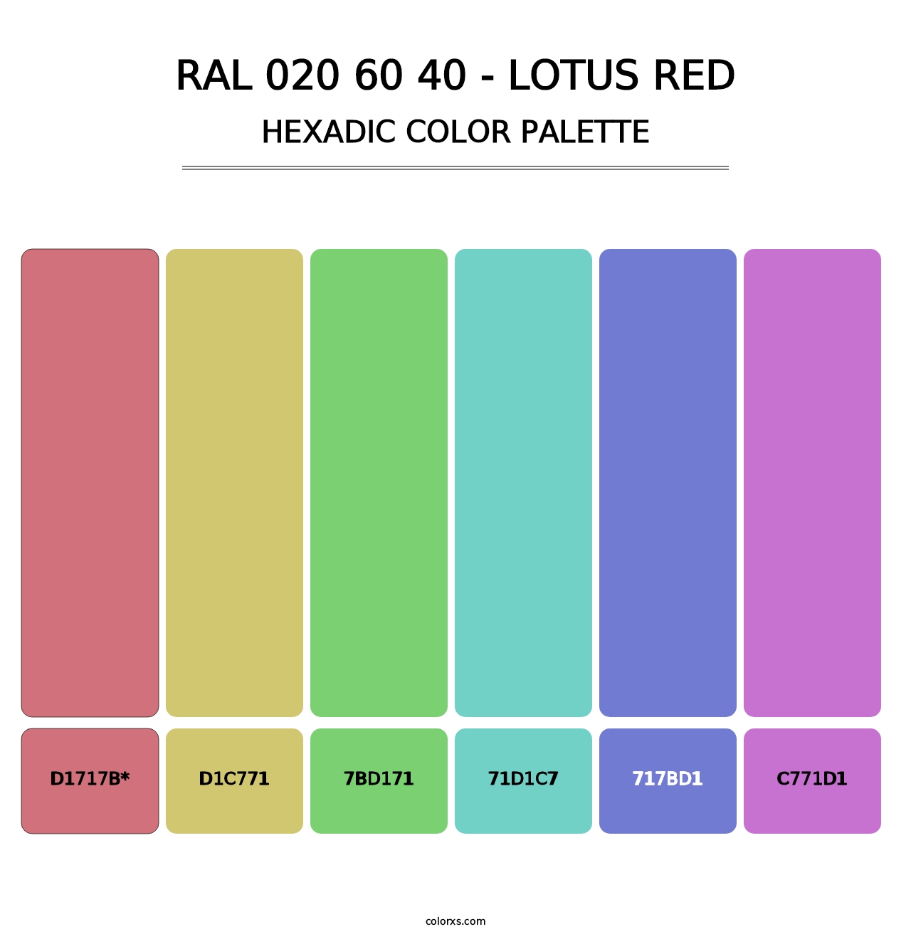 RAL 020 60 40 - Lotus Red - Hexadic Color Palette