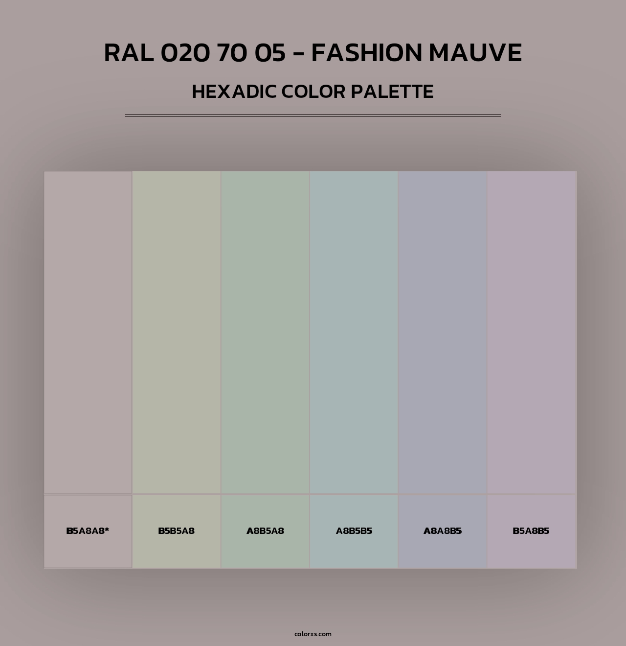 RAL 020 70 05 - Fashion Mauve - Hexadic Color Palette