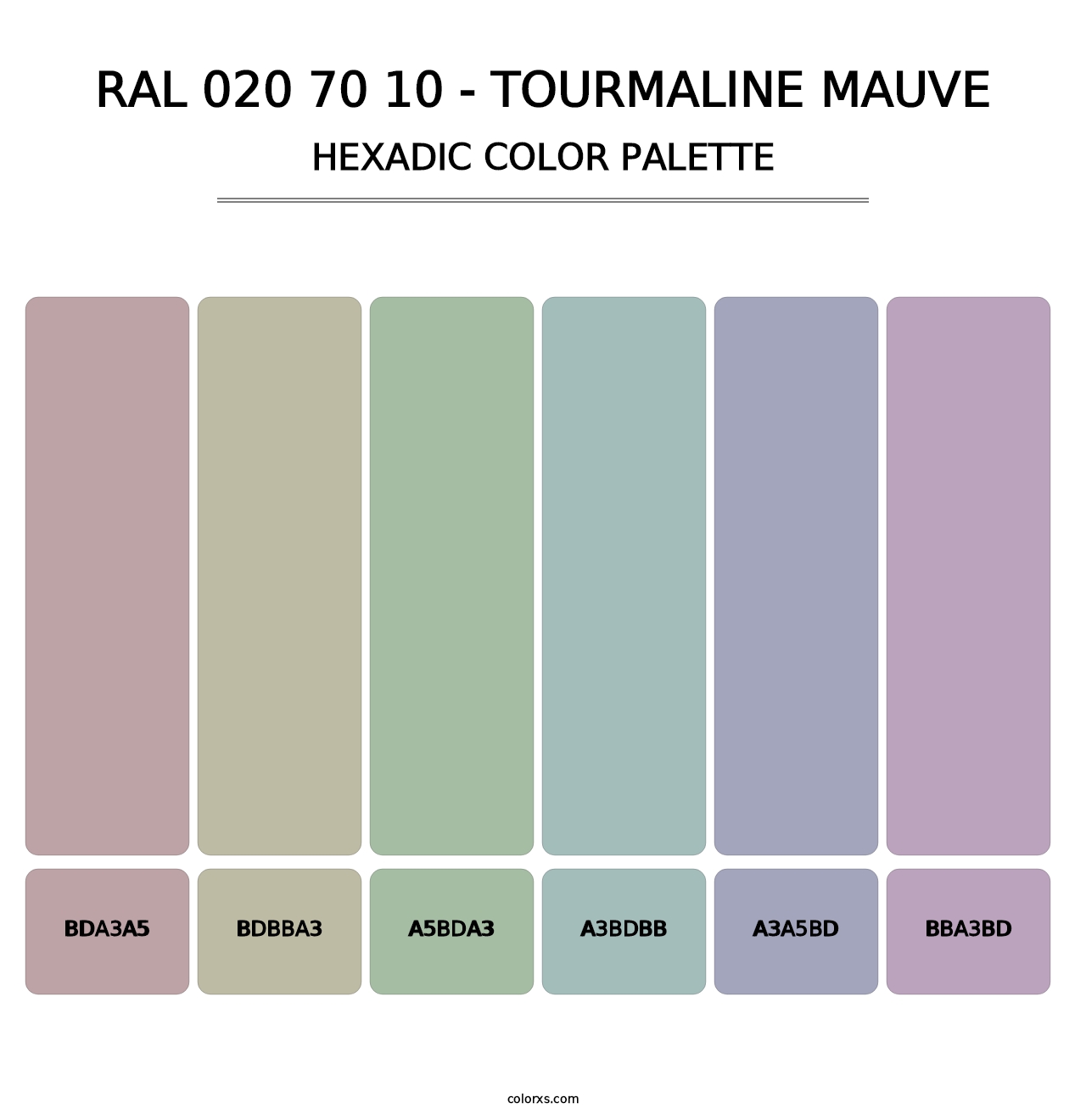 RAL 020 70 10 - Tourmaline Mauve - Hexadic Color Palette