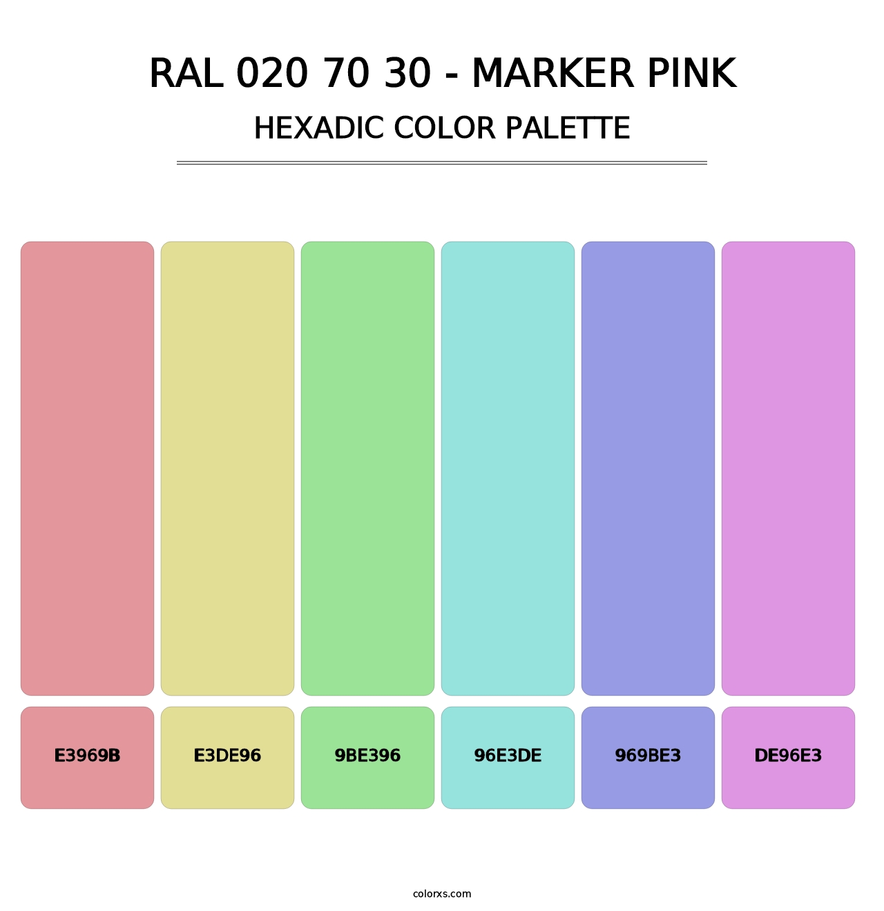 RAL 020 70 30 - Marker Pink - Hexadic Color Palette