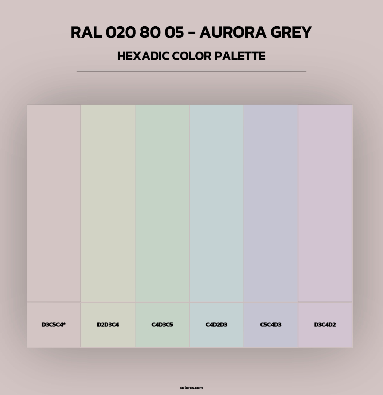 RAL 020 80 05 - Aurora Grey - Hexadic Color Palette