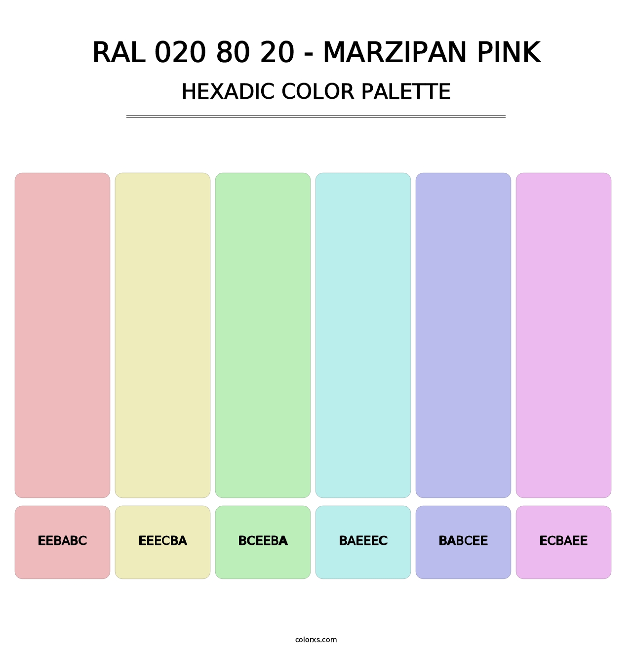 RAL 020 80 20 - Marzipan Pink - Hexadic Color Palette