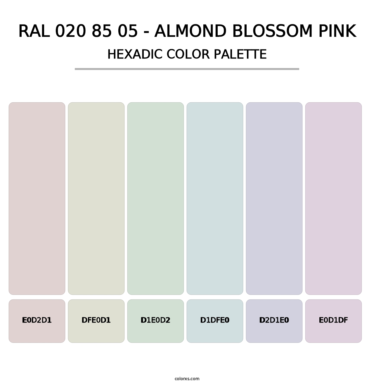 RAL 020 85 05 - Almond Blossom Pink - Hexadic Color Palette