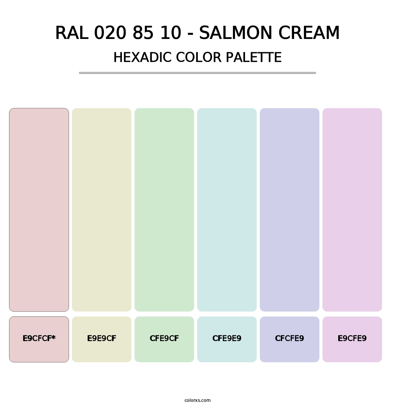 RAL 020 85 10 - Salmon Cream - Hexadic Color Palette
