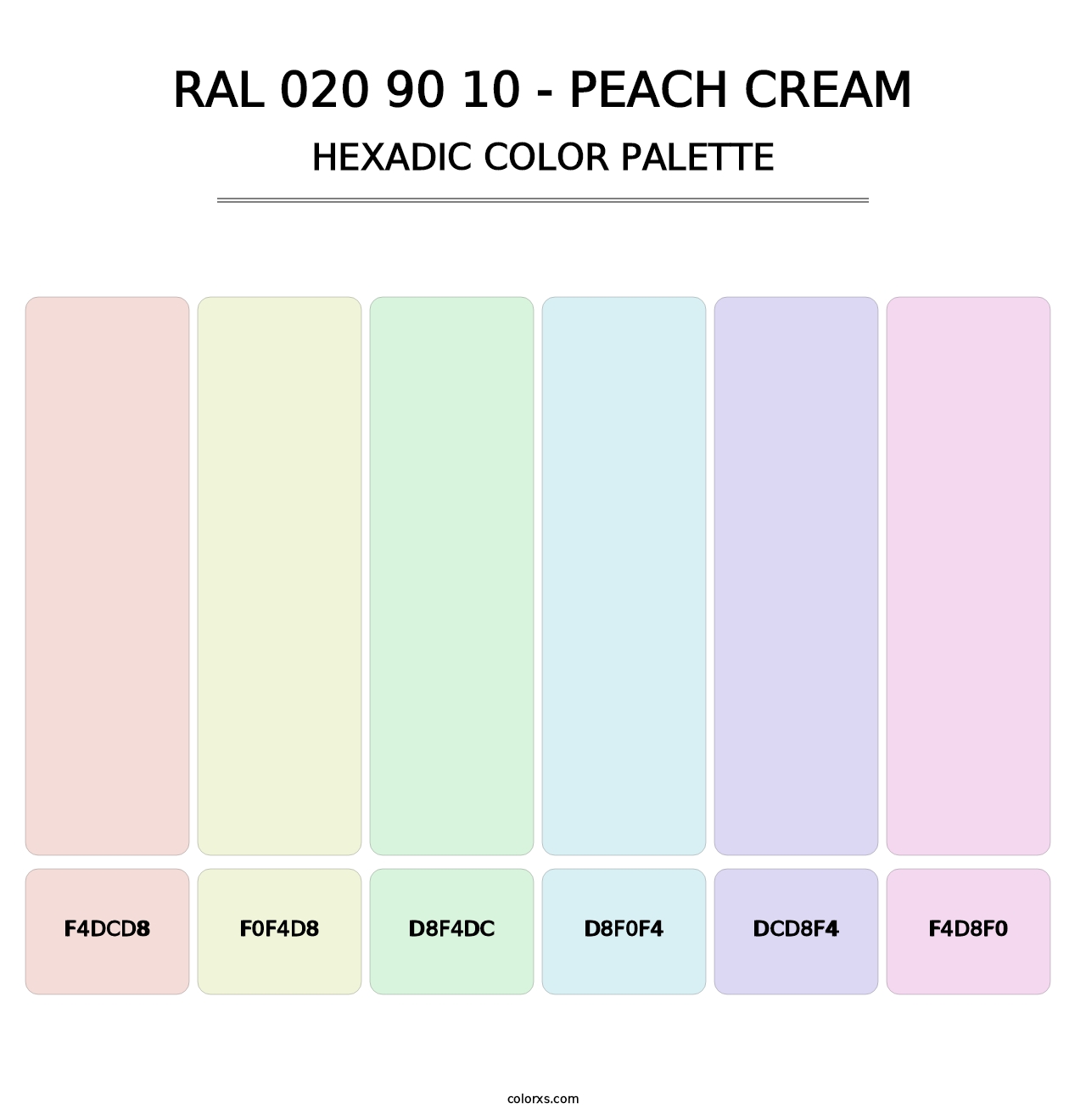 RAL 020 90 10 - Peach Cream - Hexadic Color Palette