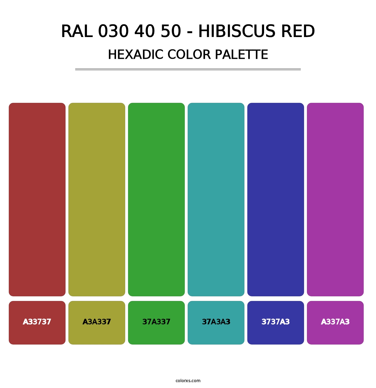 RAL 030 40 50 - Hibiscus Red - Hexadic Color Palette