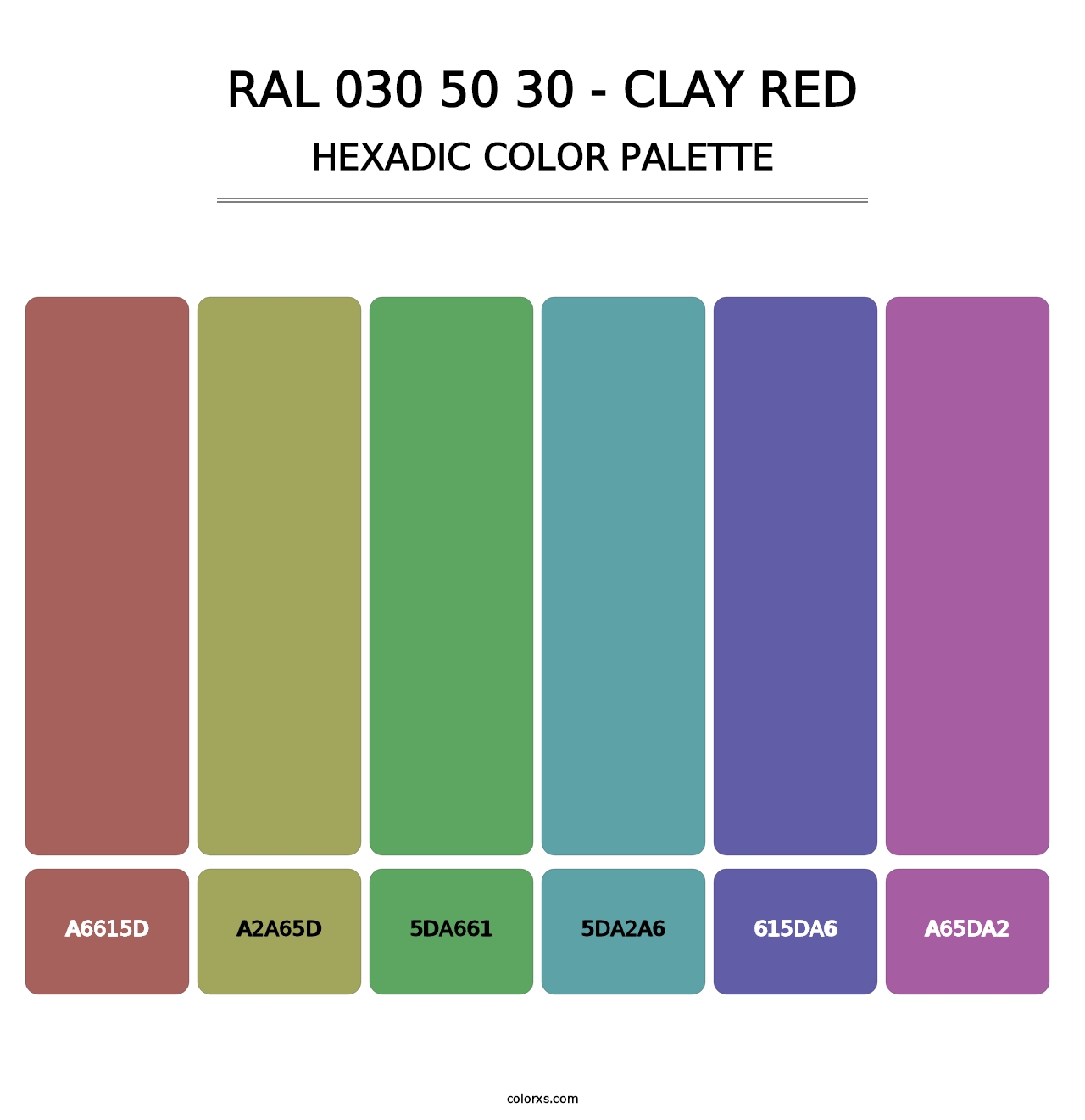 RAL 030 50 30 - Clay Red - Hexadic Color Palette