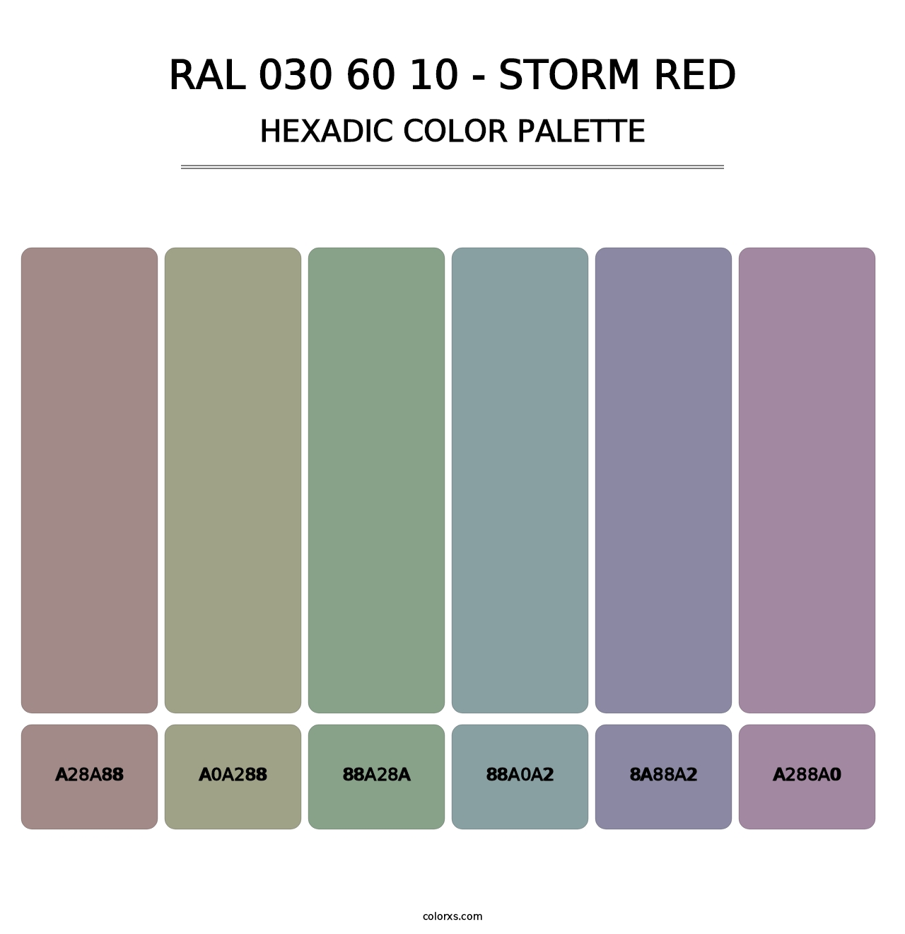 RAL 030 60 10 - Storm Red - Hexadic Color Palette