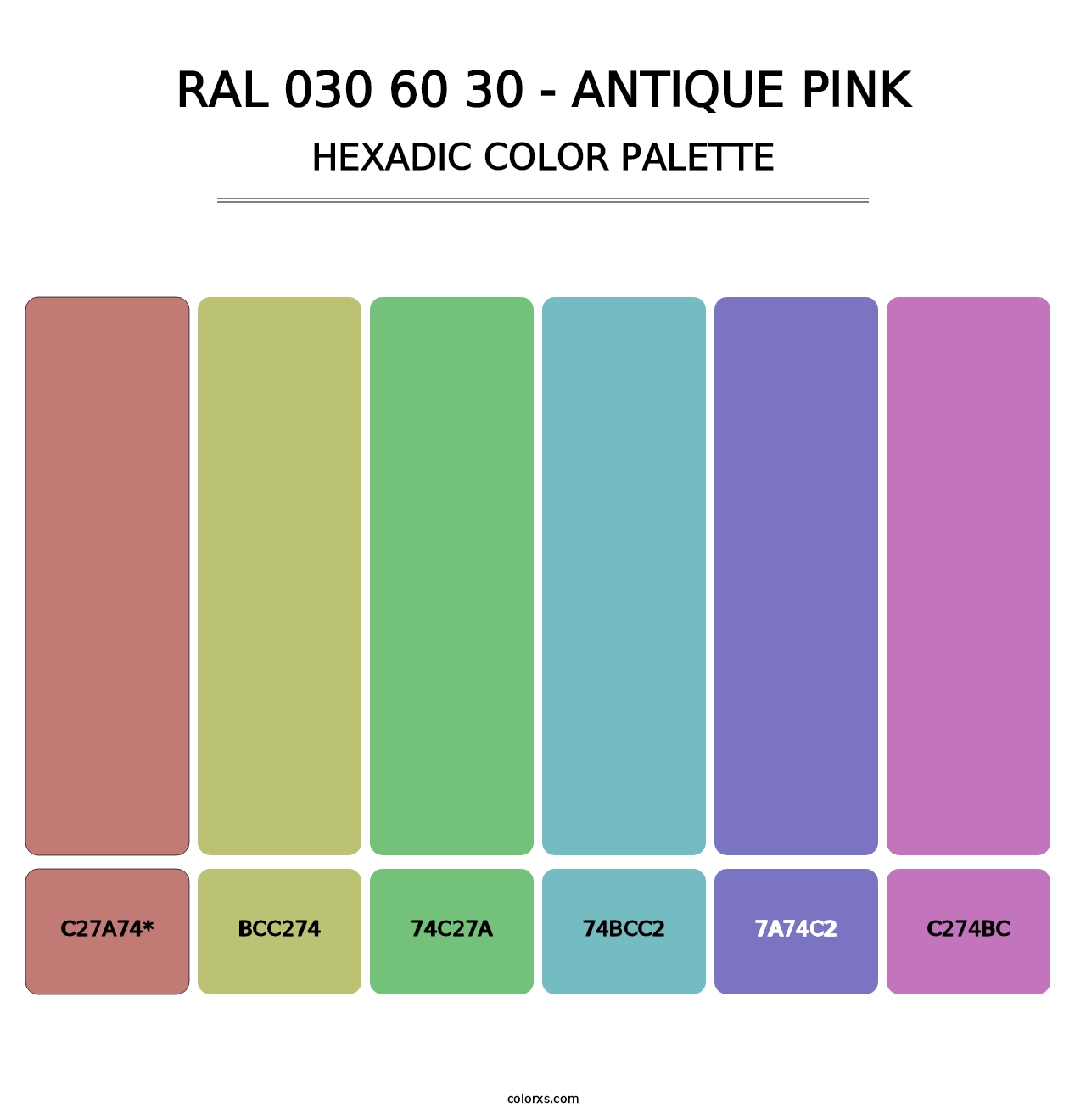 RAL 030 60 30 - Antique Pink - Hexadic Color Palette
