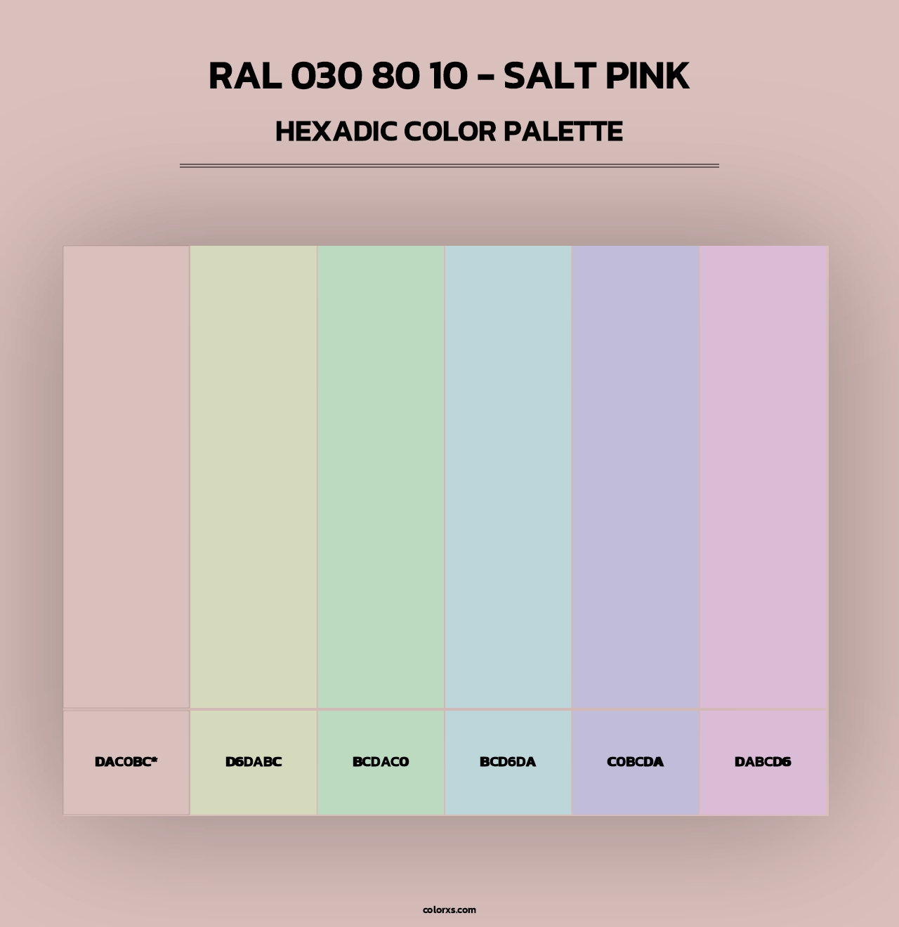 RAL 030 80 10 - Salt Pink - Hexadic Color Palette