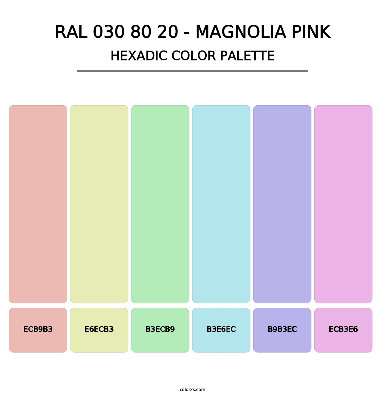 RAL 030 80 20 - Magnolia Pink - Hexadic Color Palette