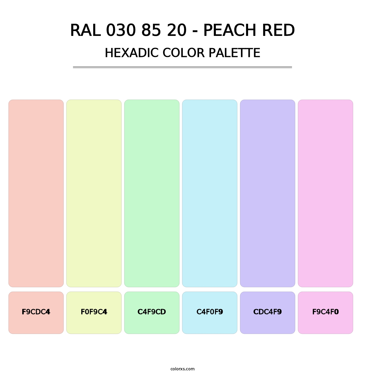 RAL 030 85 20 - Peach Red - Hexadic Color Palette