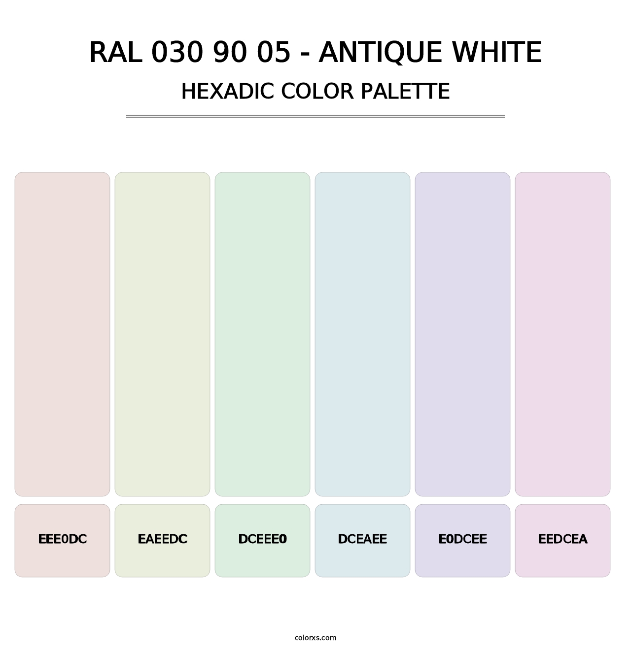 RAL 030 90 05 - Antique White - Hexadic Color Palette