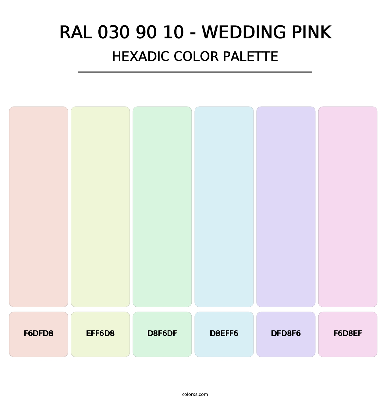 RAL 030 90 10 - Wedding Pink - Hexadic Color Palette