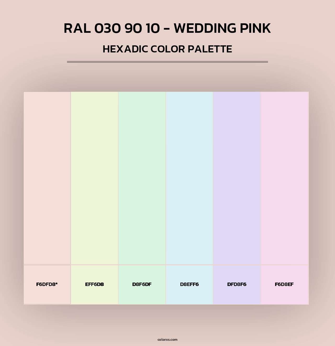 RAL 030 90 10 - Wedding Pink - Hexadic Color Palette
