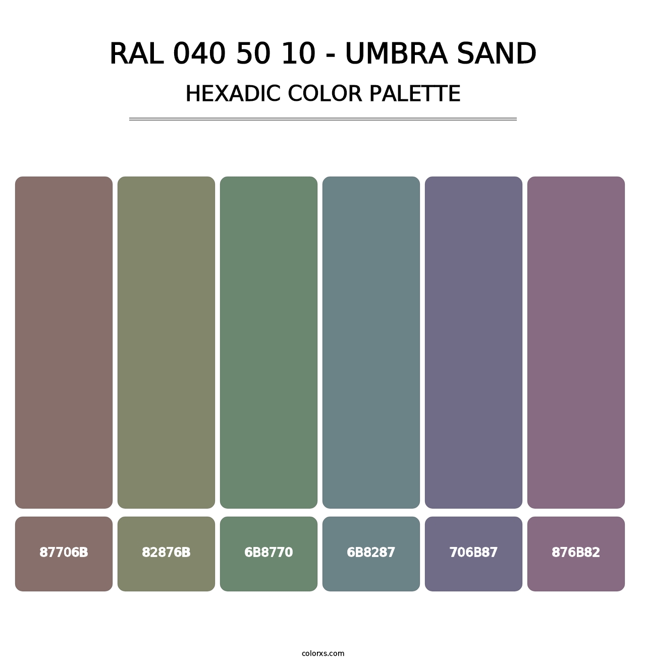 RAL 040 50 10 - Umbra Sand - Hexadic Color Palette