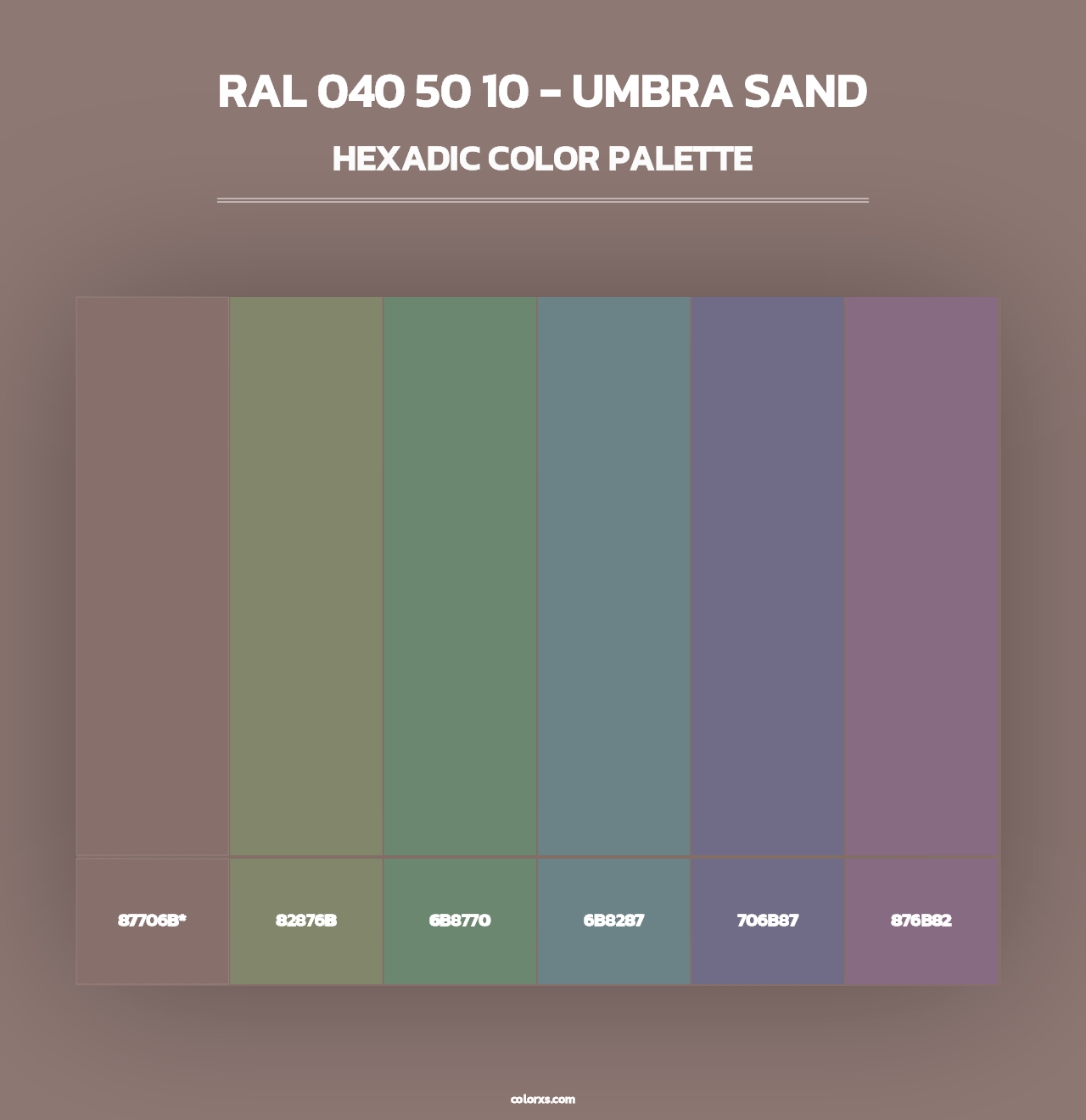 RAL 040 50 10 - Umbra Sand - Hexadic Color Palette
