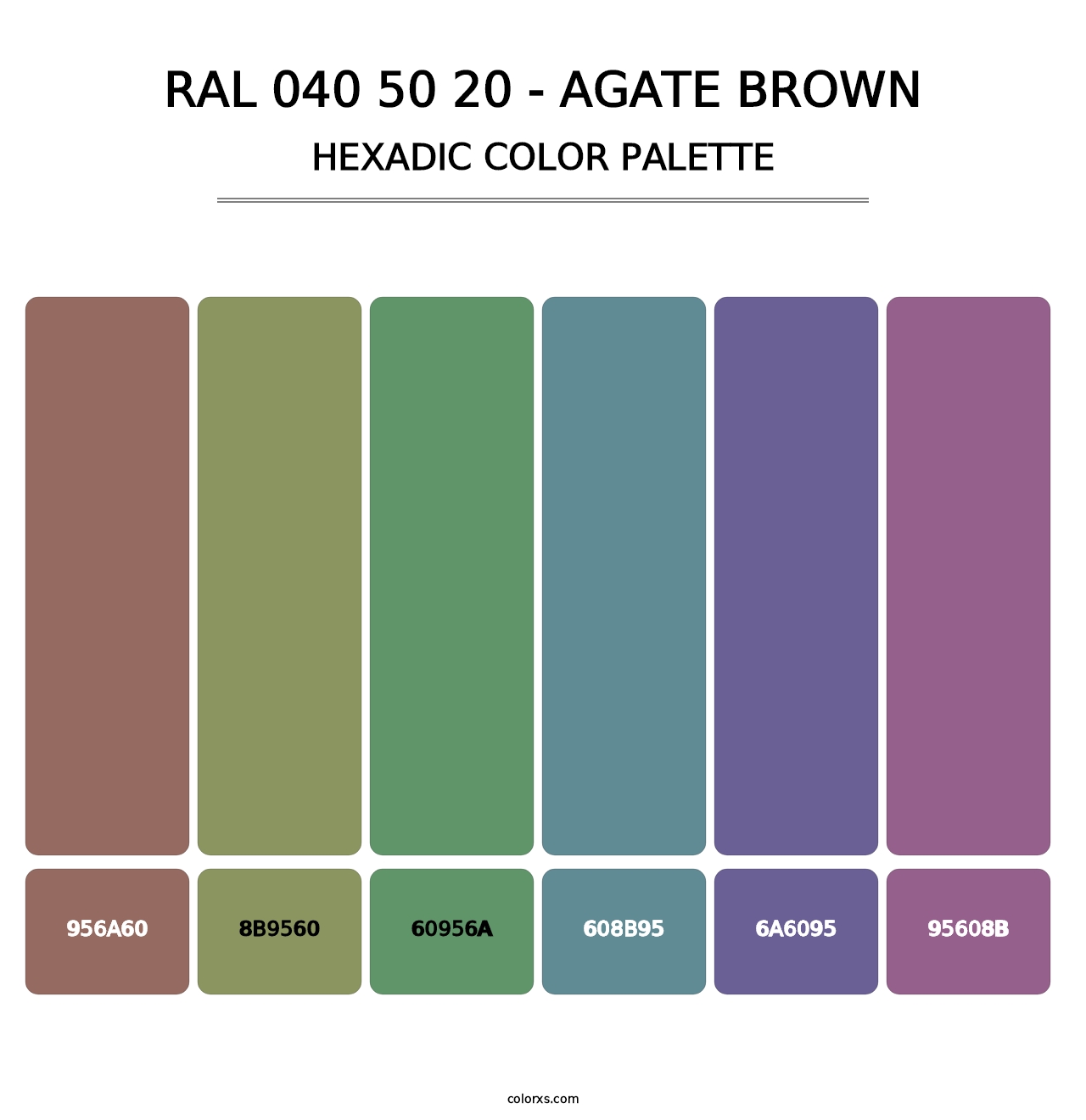 RAL 040 50 20 - Agate Brown - Hexadic Color Palette