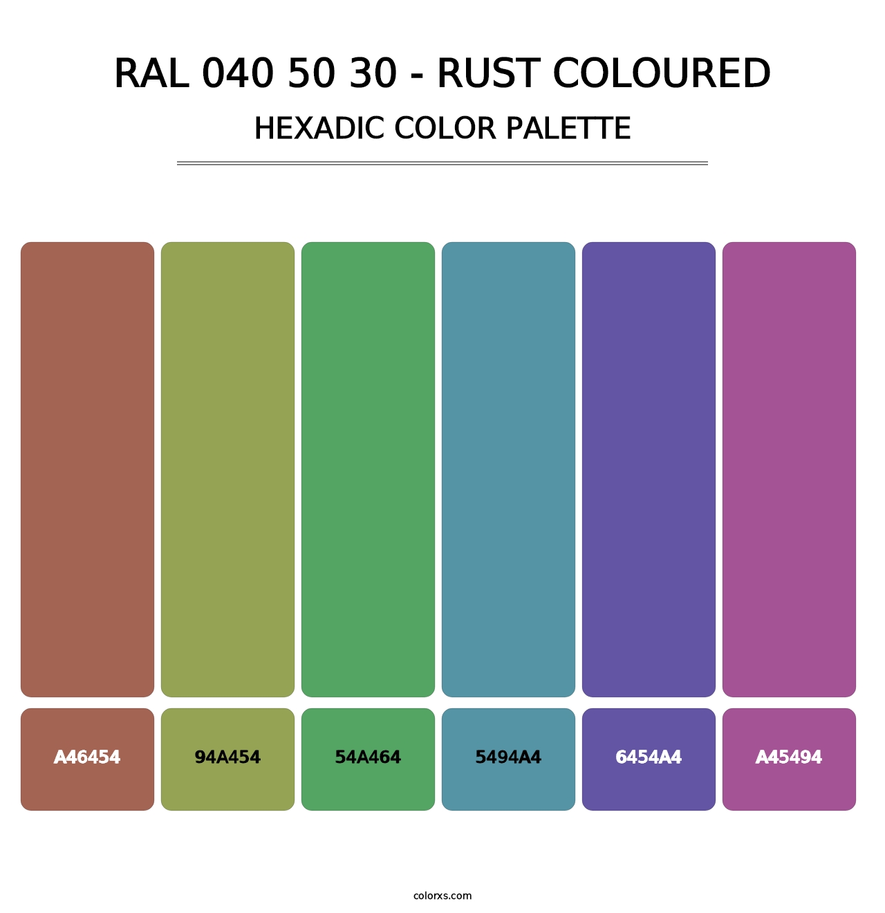 RAL 040 50 30 - Rust Coloured - Hexadic Color Palette