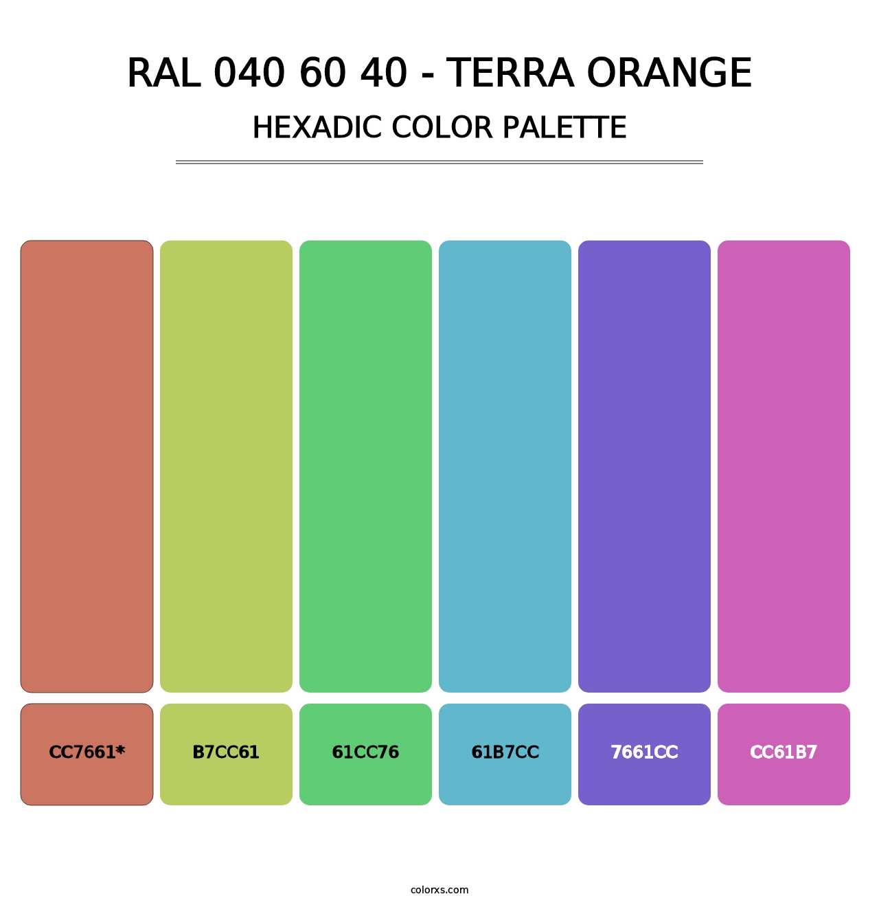 RAL 040 60 40 - Terra Orange - Hexadic Color Palette