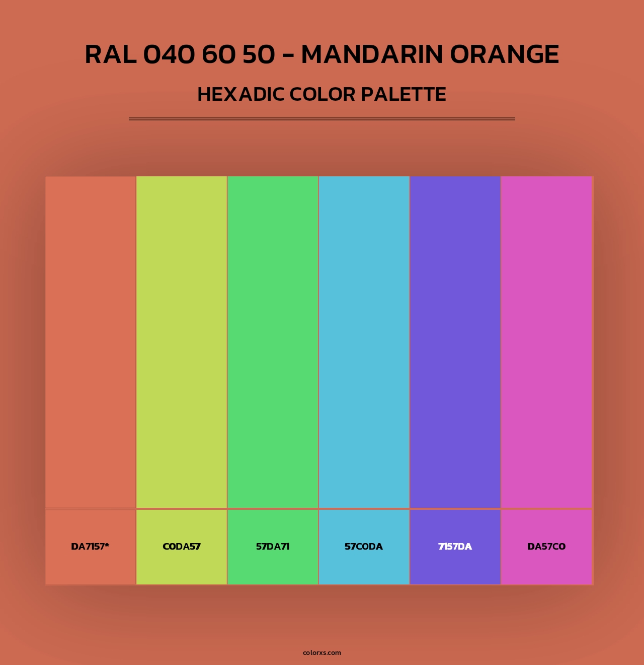 RAL 040 60 50 - Mandarin Orange - Hexadic Color Palette