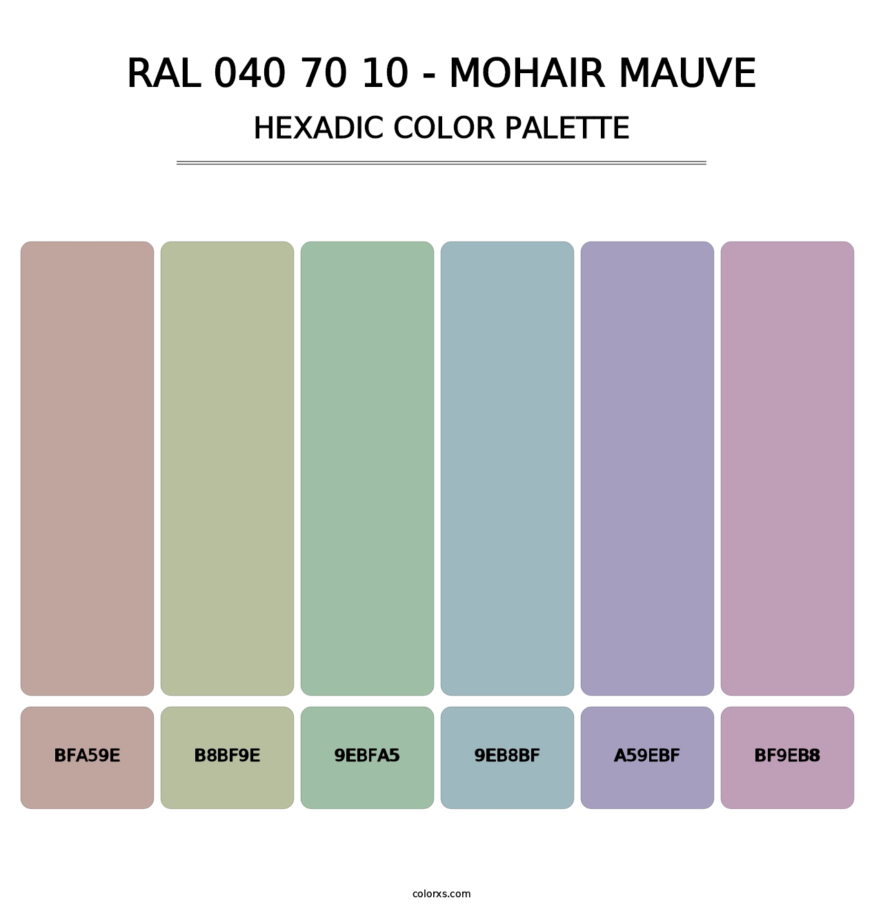 RAL 040 70 10 - Mohair Mauve - Hexadic Color Palette