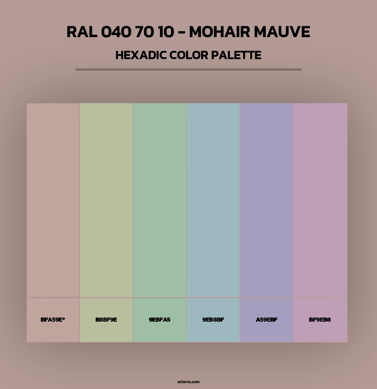 RAL 040 70 10 - Mohair Mauve - Hexadic Color Palette